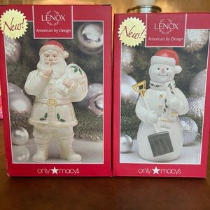Lenox Snow man and Santa